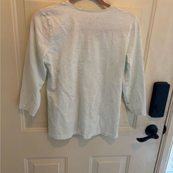 Chico's Light Blue Pleated 3/4 Sleeve Blouse size S - Picture 4 of 7